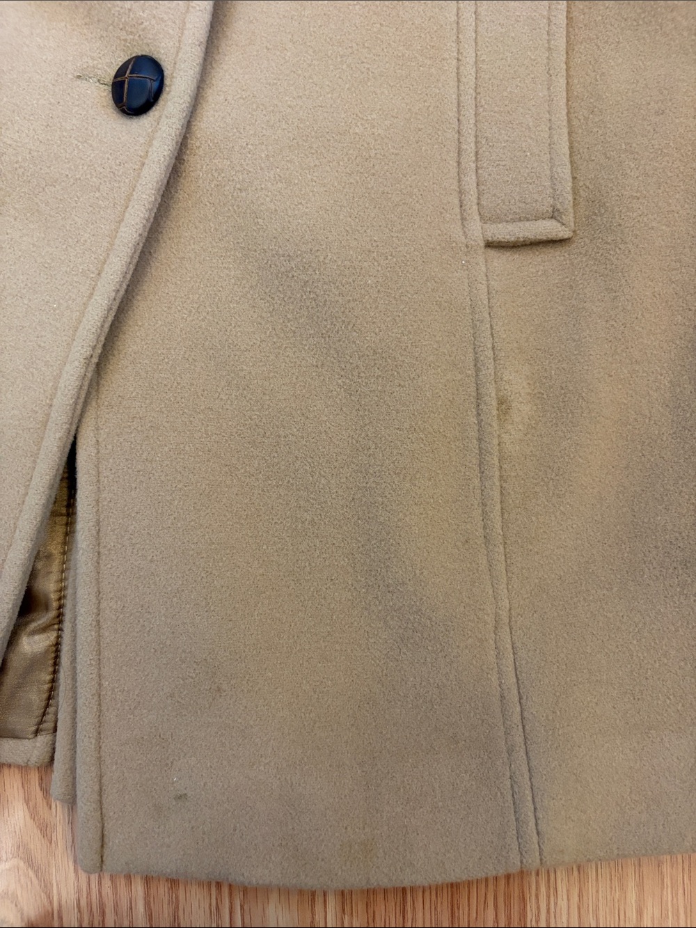 Anne Klein Camel-Tan Belted Wool-Blend Trench Coat - Picture 6 of 16